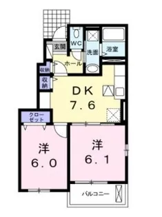 コリーヌ エスポワールB【101号室】の間取り