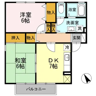 ハイカムール槙ノ原 B棟【201号室】の間取り