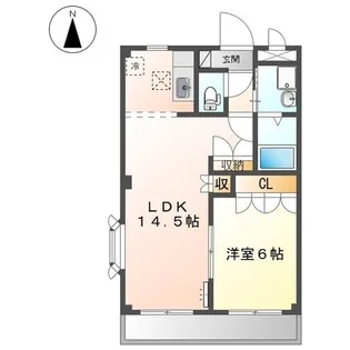 メゾンソレイユ【106号室】の間取り