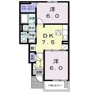 コンフォートさくらD【102号室】の間取り