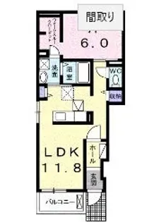 エミネンス B【101号室】の間取り