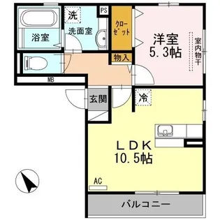 プレンティー引野 A棟【302号室】の間取り
