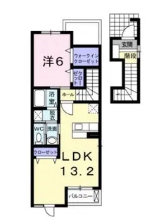 ティファニー【202号室】の間取り