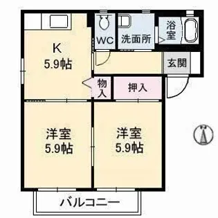 グランドーレ芦品【101号室】の間取り