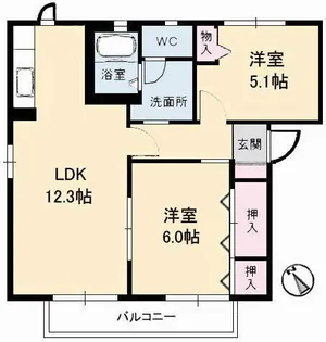 ローズタウン 3番館【101号室】の間取り