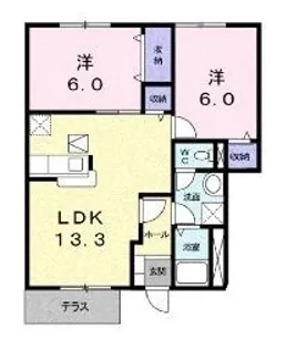 エクセレントB棟【102号室】の間取り
