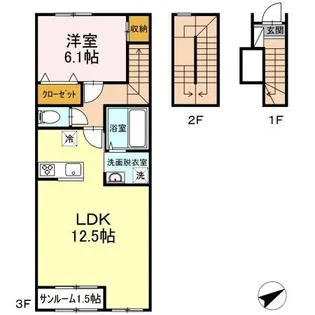 メゾン ド リヴァージュ A棟【302号室】の間取り