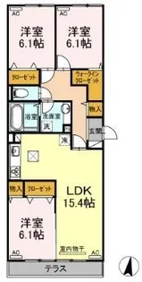 フレッチェ・ボスコⅠ【102号室】の間取り