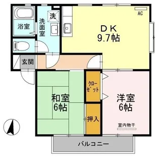 パレス新浜 A棟【202号室】の間取り