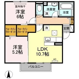 フェリーチェ B棟【101号室】の間取り