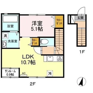 アイディール【206号室】の間取り