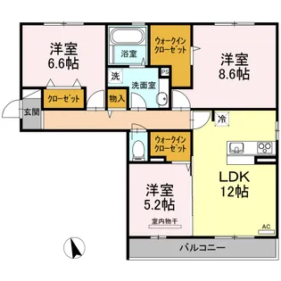 サザンソレイユ【301号室】の間取り