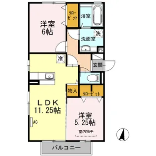 ラ ヴィータ【101号室】の間取り