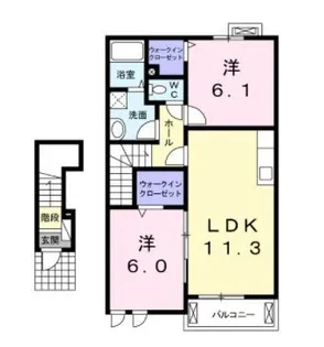 クイーンペガサスⅢ【203号室】の間取り