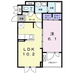 ラフィネ ドゥ【203号室】の間取り