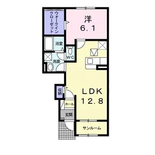 フジノアール【104号室】の間取り