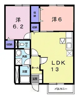 ボナールA【102号室】の間取り