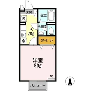 セジュール伊吹【103号室】の間取り