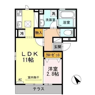 プレンティー引野 B棟【101号室】の間取り
