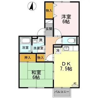 セジュールシャルマン【101号室】の間取り
