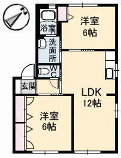 エムアールイー E棟【101号室】の間取り