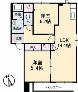ハイマットメゾン D棟【202号室】の間取り