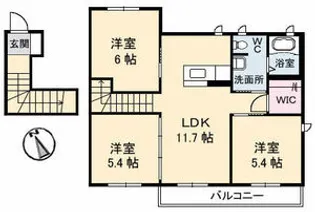 メゾンドローズ B棟【201号室】の間取り