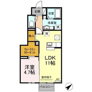 セジュールセラF【102号室】の間取り