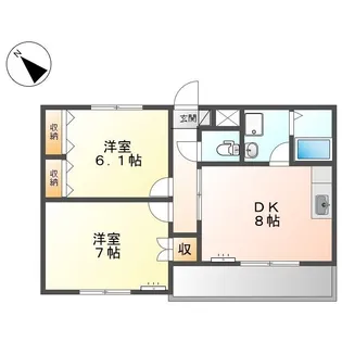 ドルチェ井上 弐番館【102号室】の間取り