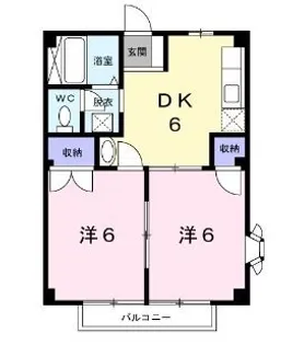 シティハイツエレガントE【202号室】の間取り