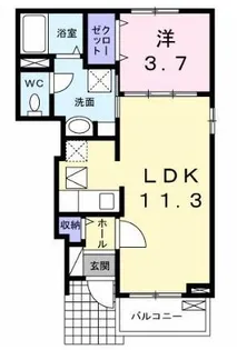 プリーマクラッセⅠ【104号室】の間取り