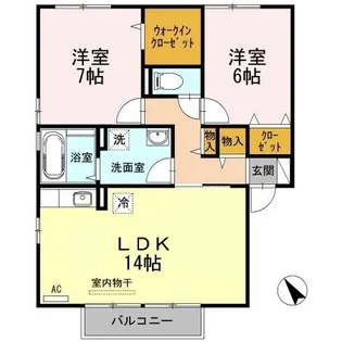 レジデンス ルネ Y棟【201号室】の間取り