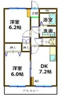 ラフィーネ S【202号室】の間取り