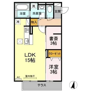 プレジール手城【106号室】の間取り
