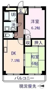 あかり B【203号室】の間取り