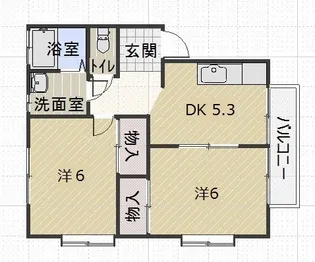 コーポサンフラワー A【202号室】の間取り