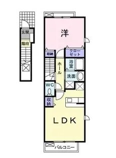 ヴィラ.ボートルージュB【201号室】の間取り