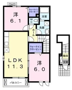 アルデーアB【201号室】の間取り
