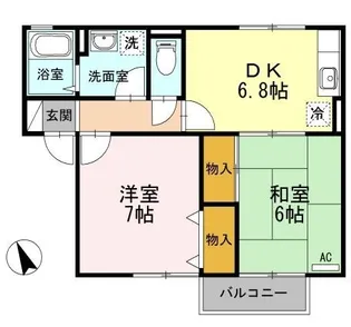 コーポWADA B棟【202号室】の間取り