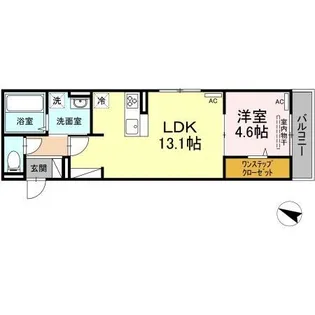 ルミエール クリハラG【105号室】の間取り