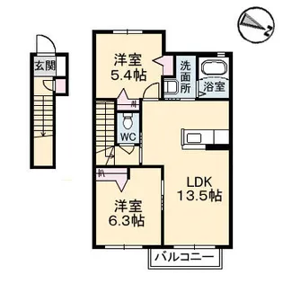 グランドメゾン向島ヒル 壱番館【203号室】の間取り