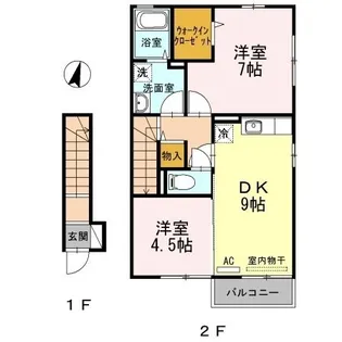 ローズコートミツギ【202号室】の間取り