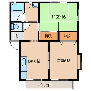 エトワール多治米【102号室】の間取り