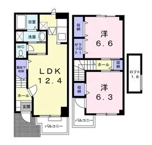 ネオハイムB【102号室】の間取り