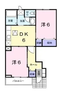 サンヒルズ C【102号室】の間取り