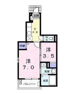 エヴァE【103号室】の間取り