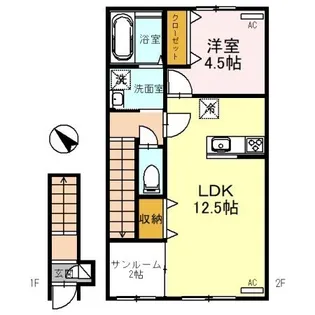 CALMU COURT (カルムコート) 東棟【207号室】の間取り