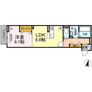 オリヴィエ西町【202号室】の間取り