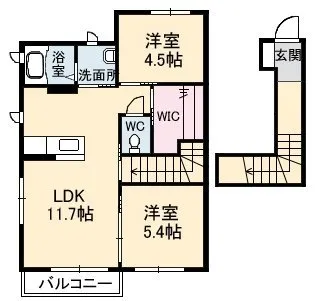 クレセオセブン C棟【102号室】の間取り