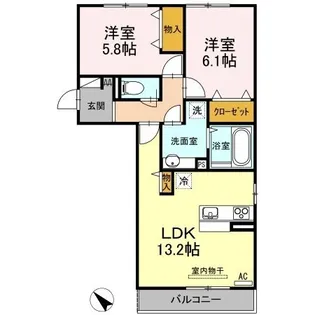 シュシュ【201号室】の間取り